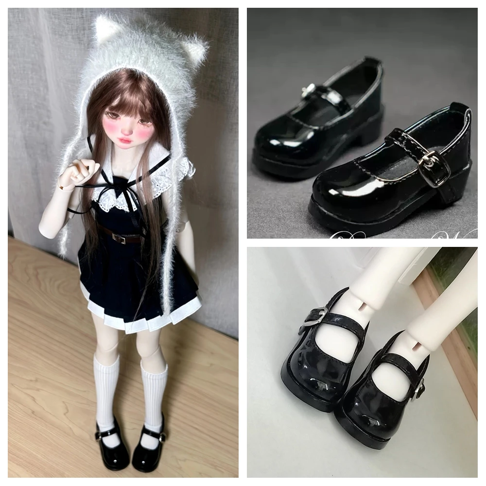 

1/3 1/4 1/6 Woman Girl SD AOD DOD BJD MSD Dollfie Synthetic PU Leather Shoes Black pink Khaki white