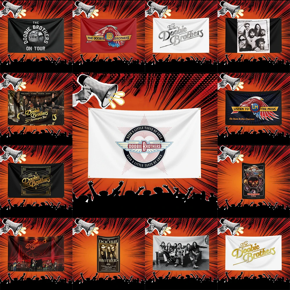 The Doobie Brothers Inspired Rock Music Flag 3x5 FT Polyester Banner For Bedroom Wall Decor Music Fans Gift