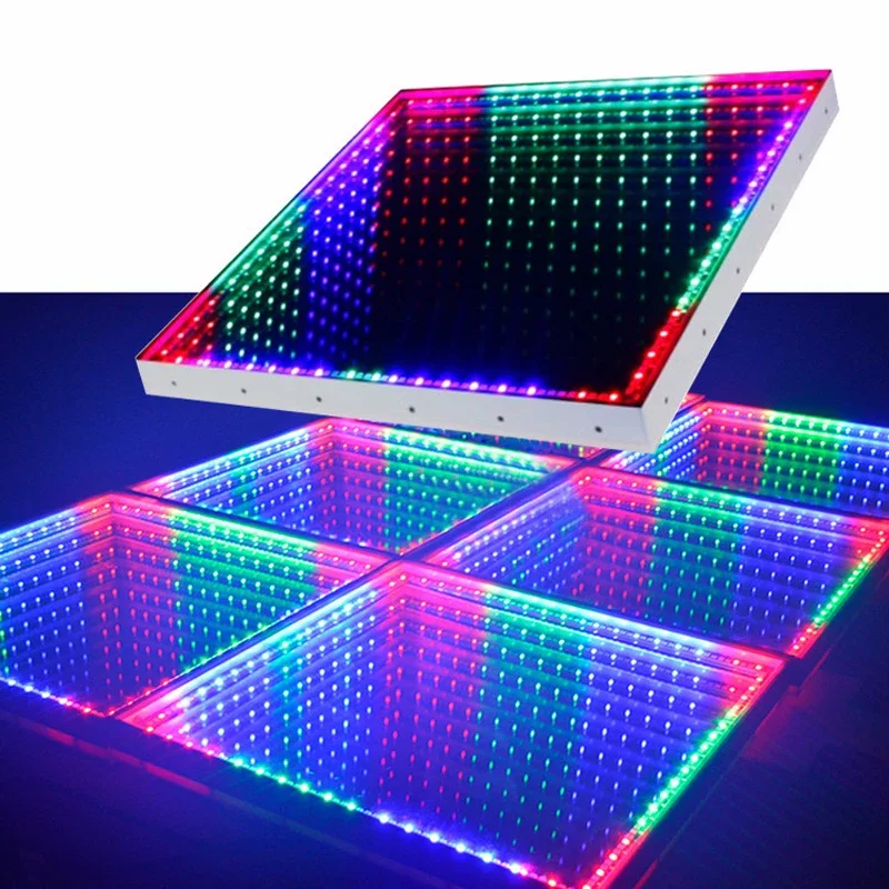 

BOTAI Wedding Portable 3D Abyss LED Interactive Dance Floor Light Infinity Mirror Wired LED Dance Floor