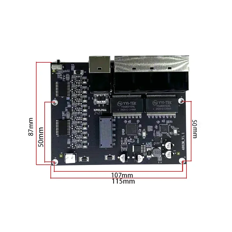 10 port 10/100M 8port 802.3at/af poe in/out 48v with 2port uplink/nvr industrial switch module