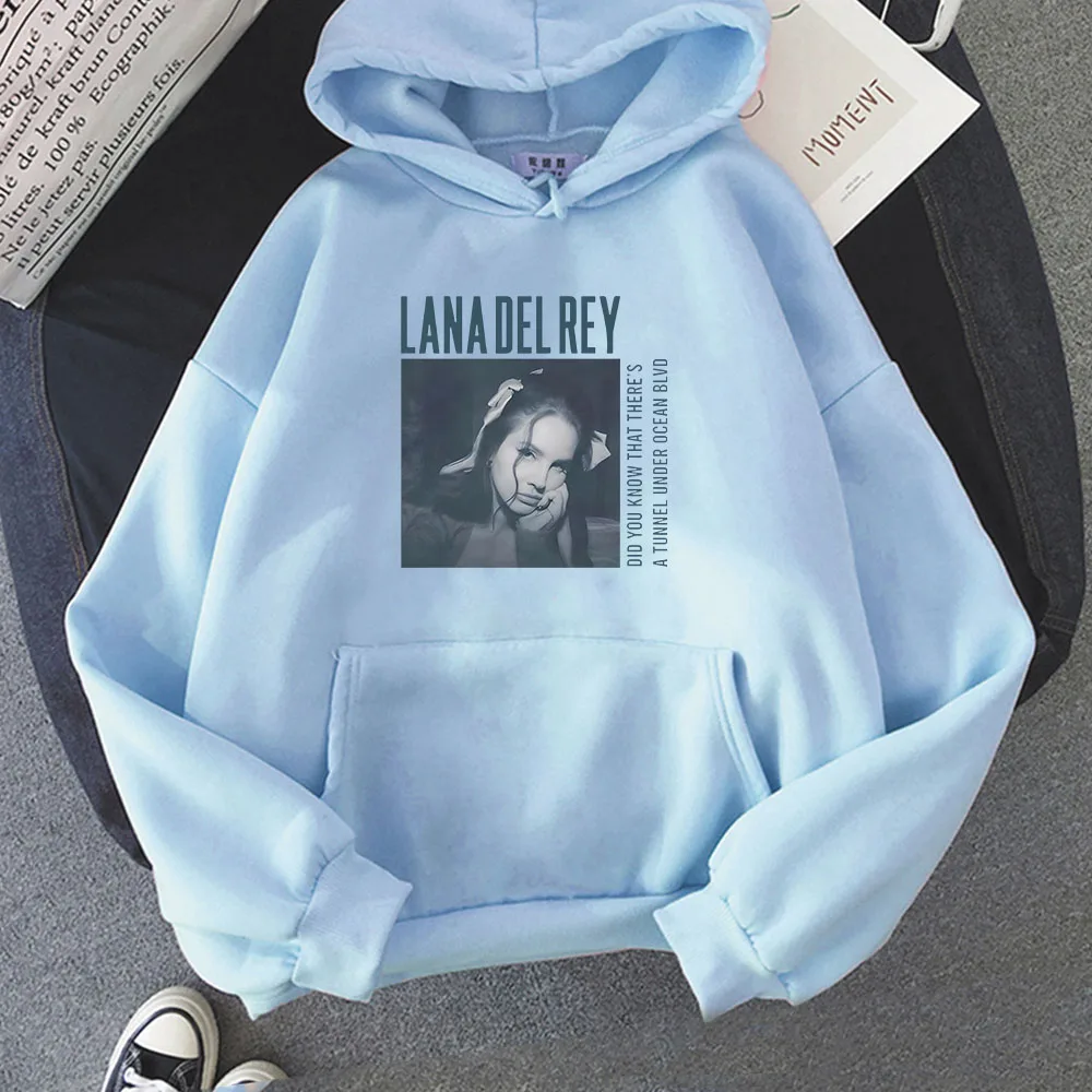 Singer Lana Del Rey Printing Hoodies Graphic Printing Sweatshirt with Hooded Streetwear Casual Men Winter Autumn Pullovers Male