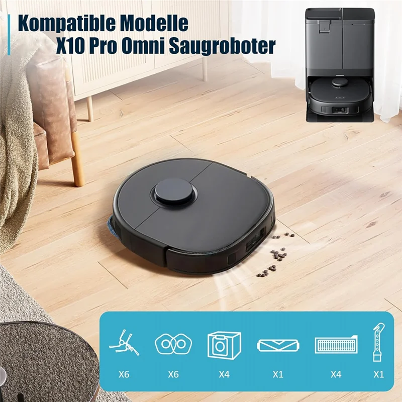 Peças domésticas para eufy x10 pro omni robô aspirador de pó escova lateral principal filtro hepa mop pano sacos pó peças reposição acc