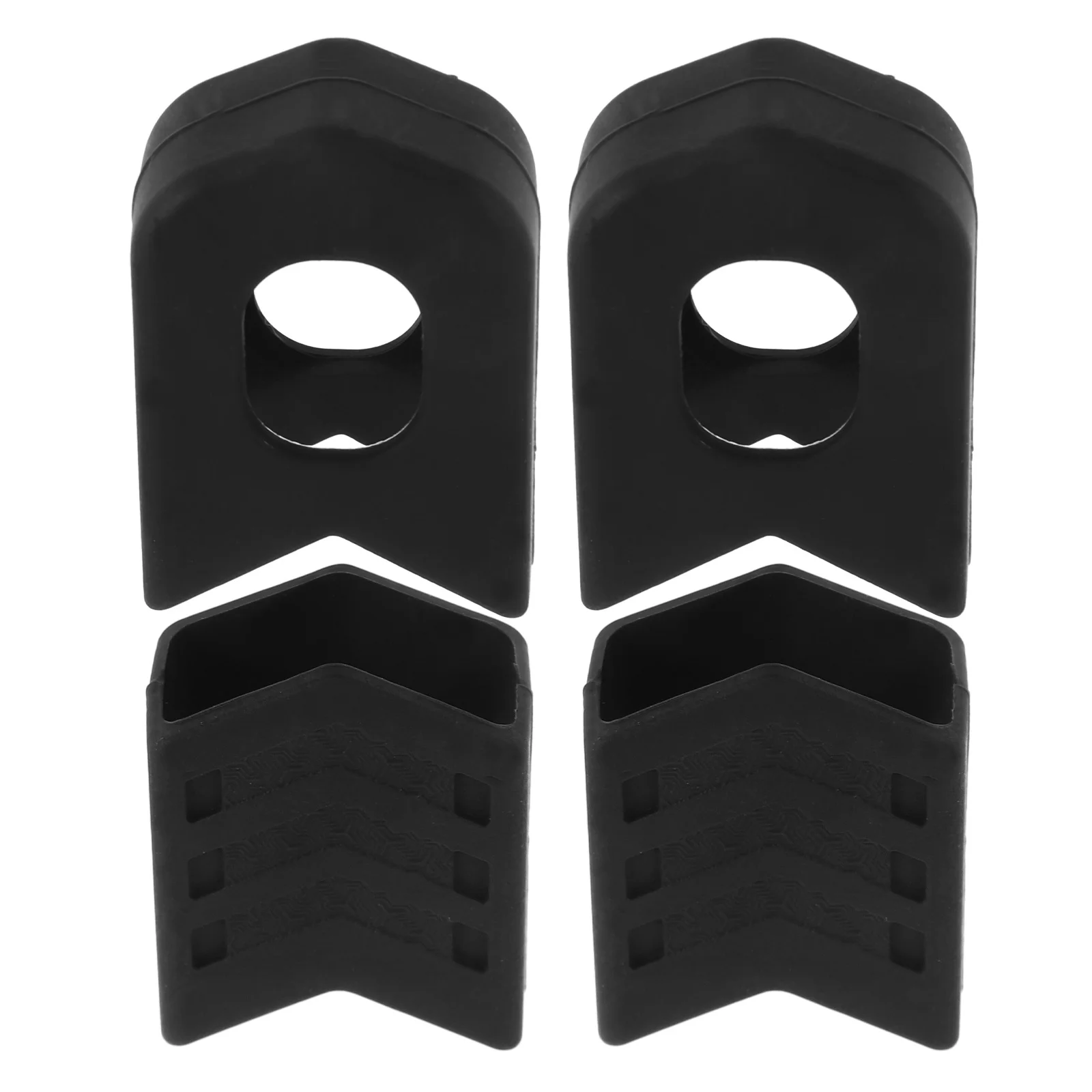 4Pcs Crankset Protective Sleeve Silicone Bike Crank Cover for Crank Arms Universal Fit Scratch Weather Damage Resistant Black