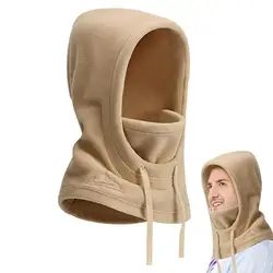 Pasamontañas de esquí para hombre, gorro de invierno a prueba de viento, capucha de forro polar para exteriores, capucha acolchada fría, gorros de felpa cálida