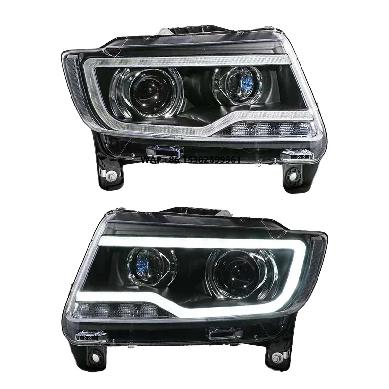 

YU GUANG для Compass 2011-2015 MK49, автомобильные аксессуары, новые модернизированные передние фары DRL, светодиодные проекторы, фары, фары