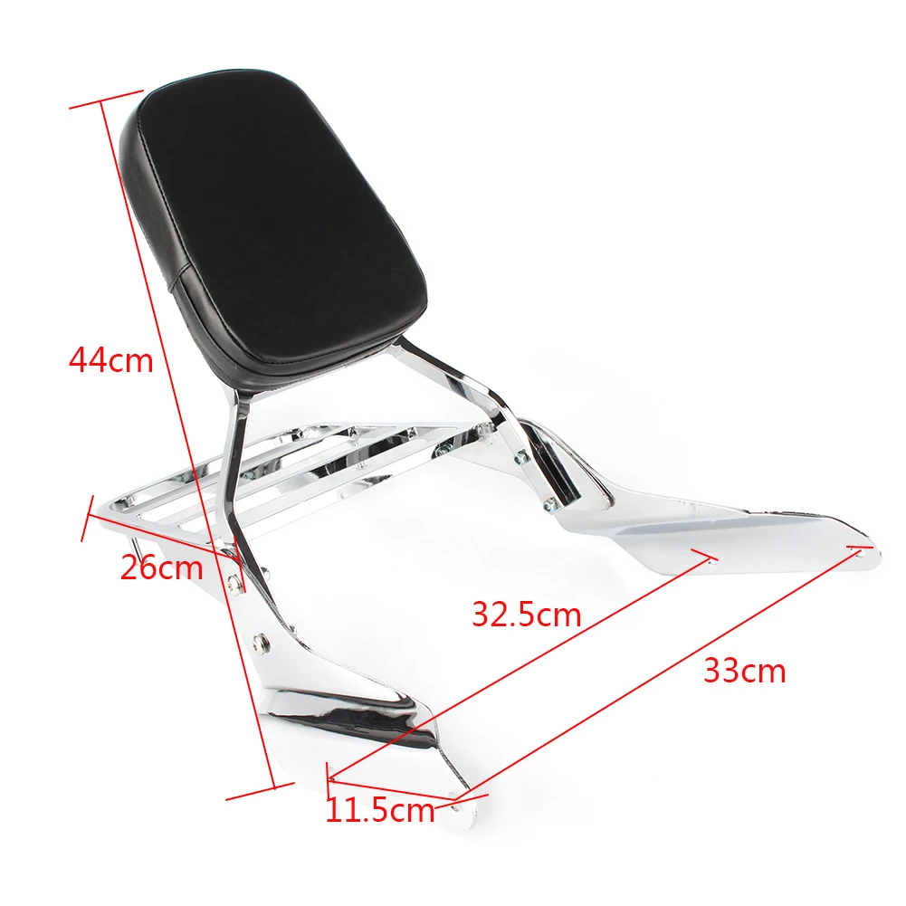 Motorcycle Backrest Sissy Bar Luggage Rack For Honda Magna VF250 1995-2007 For VF750 1994-2003