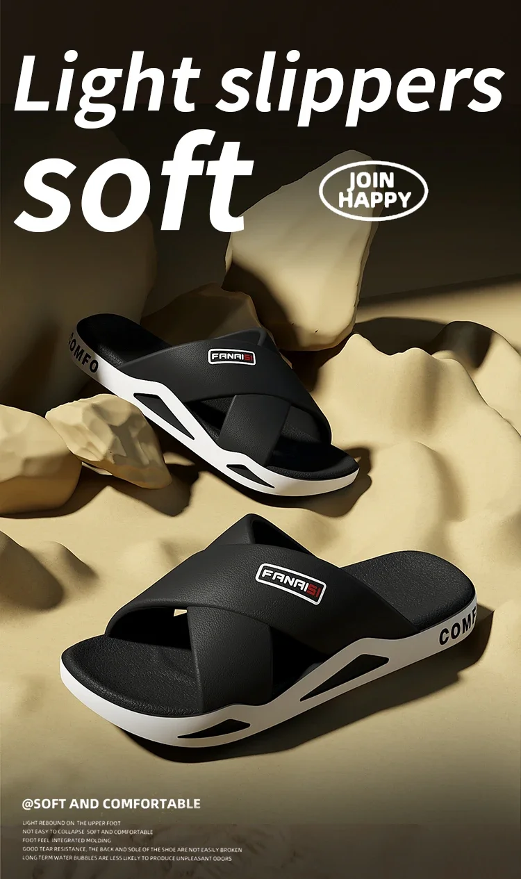 SHAJI Herren Kreuzriemen-Sandalen mit Offener Zehenpartie, Rutschfeste Bade- und Duschpantoffeln für Strand, Schwimmen & Outdoor-Spaziergänge, Modische Fußbekleidung – Detail 1