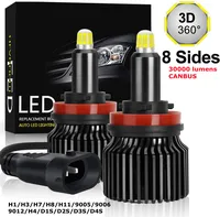 Faro LED Canbus de alta potencia para coche, lámpara de 360 °, 160W, 30000 Lm, H7, H11, H4, 9005, 9006, H1, bombillas Turbo, accesorio de iluminación para automóvil, 6K