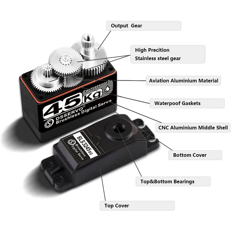 1x bls3245 Update Servo 25kg 35kg 45kg Voll metall getriebe Digital Servo Baja Servo wasserdichtes Servo für Baja Autos versand kostenfrei