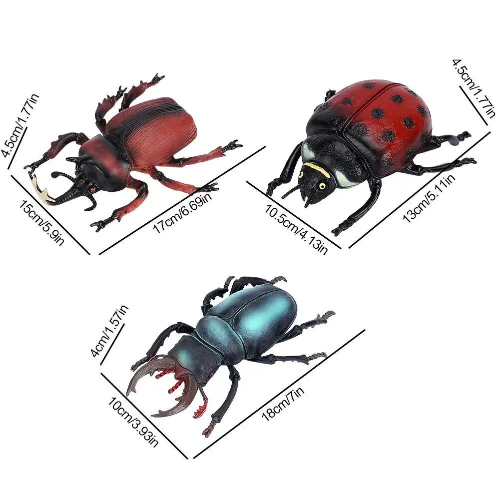 Realistic Stag Beetle Figurine Toy Lifelike Insect Model Simulation Action Figure Nature Science Education Kids Birthday Gifts