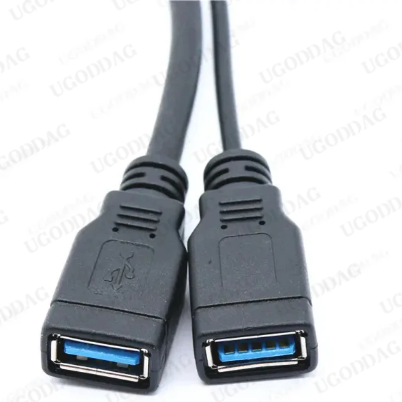 1 Uds USB 3,0 A 1 macho a 2 USB Dual hembra adaptador de corriente de concentrador de datos Y divisor Cable de alimentación de carga USB Cables de extensión nuevo