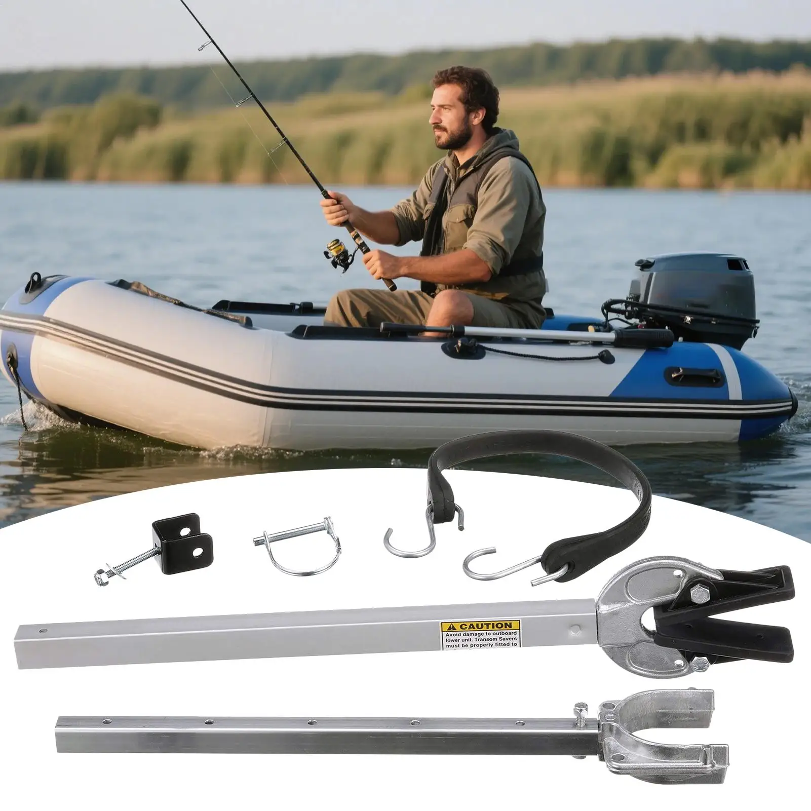 

Outboard Motor Support Adjustable 23-35 Inch Shock Absorber Boat Parts Boat Motor Transom Support For Engine Roller Trailer