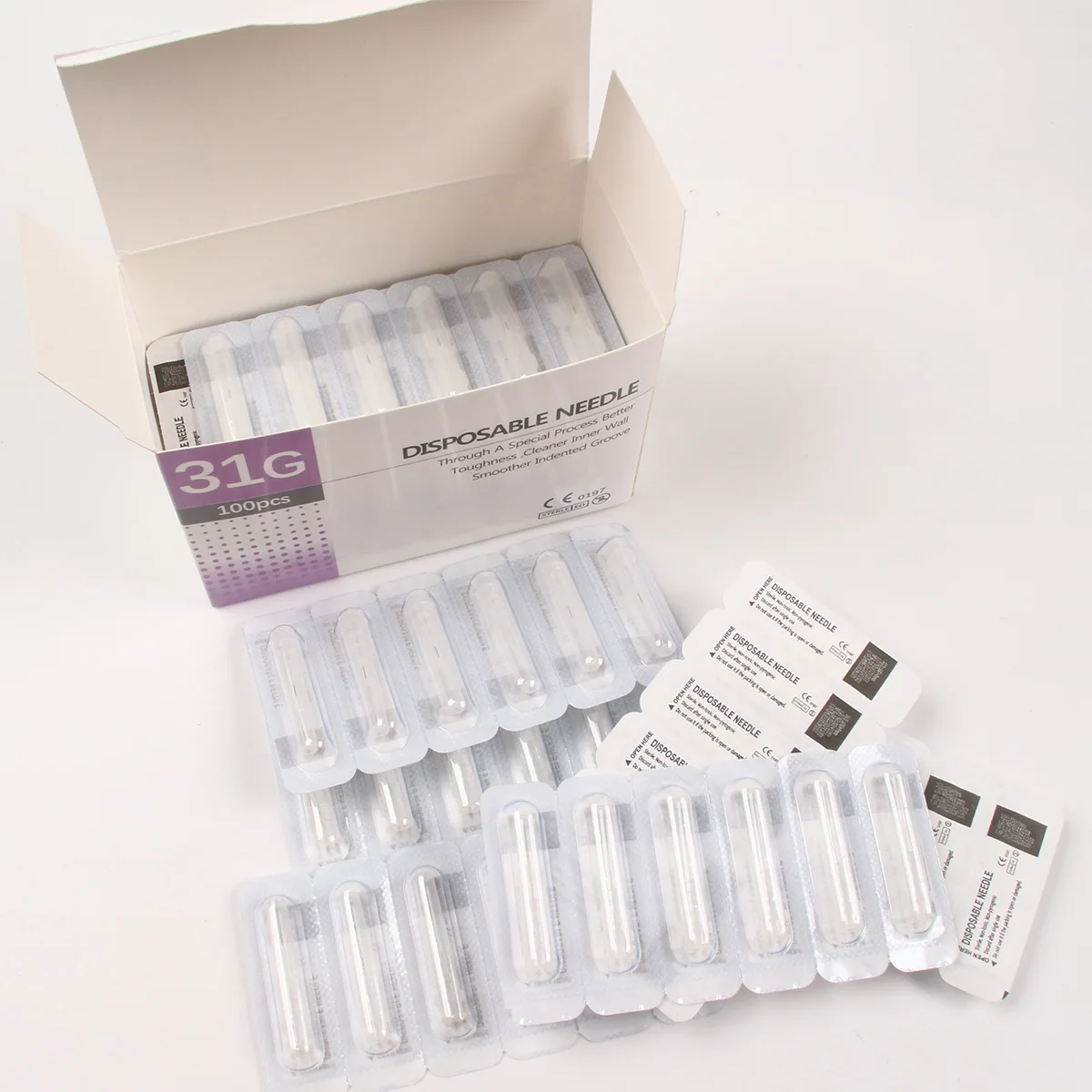 

100Pcs/box 31G 4mm 8mm 13mm Disposable Needle Sterile Steel Tip Needle Small Painless Injector Micro Hypodermic Beauty Tool