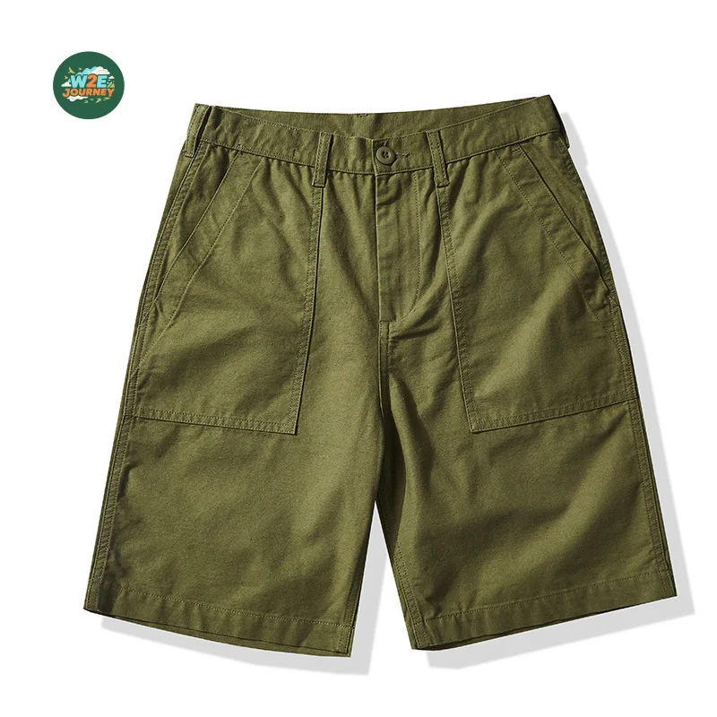 W2EJOURNEY Luxury Quality EU US Size Work Shorts Outdoor Retro Autumn Oversize Cotton Casual Shorts