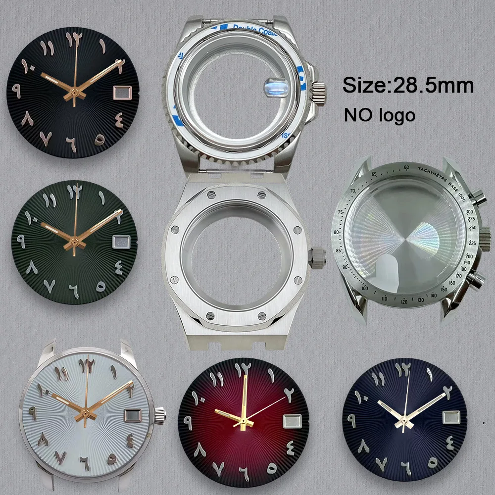 28.5mm No Logo Blank Arabic Numeral Dial For NH35 Movement No Luminous Custom Logo Watch Dials Hands Accessories Repair Tools