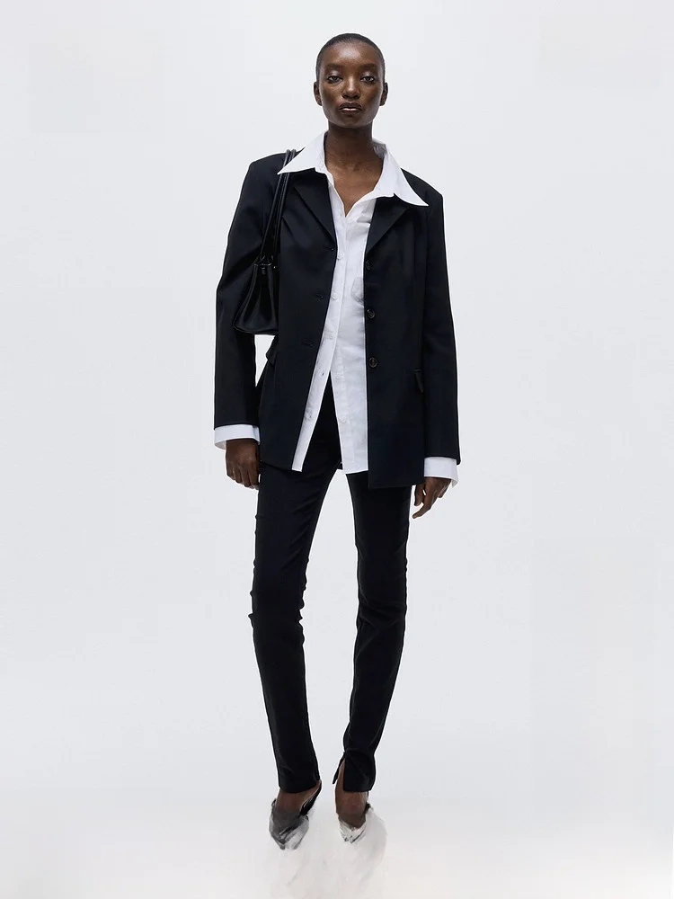 

Летний женский повседневный костюм H&M с одной пуговицей, элегантный стиль, полиэстер, спандекс, вискоза, для собеседований и на каждый день