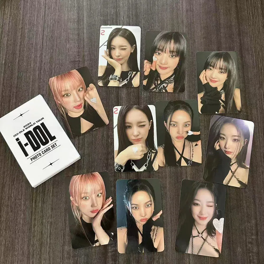 Kpop GIDLE 2024 World Tour Photocard Double Sides Printing Korean Style Coated LOMO Card YuQi Minnie Fans Collection Gift