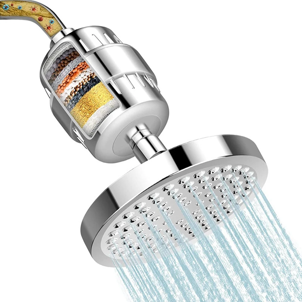 Shower Head and Hard Water Filter, 15 Stage Shower Filter Removes Chlorine &Harmful Substances Water Softener Showerhead