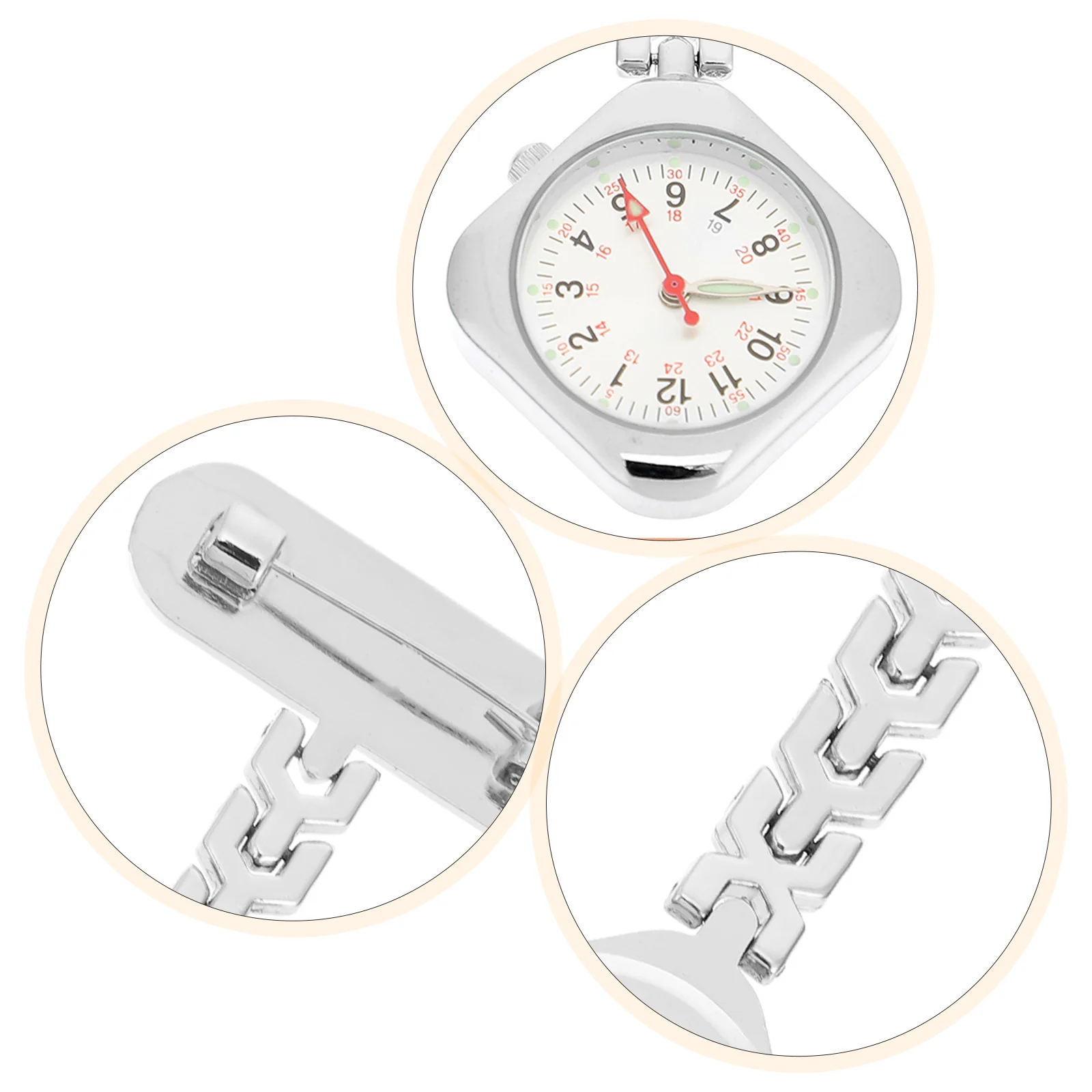 간호사용 프리미엄 야광 포켓 시계 1개, 의료용 포켓 시계, 투명 다이얼, 가벼운 휴대용 시계, 간호사 의사 직원용