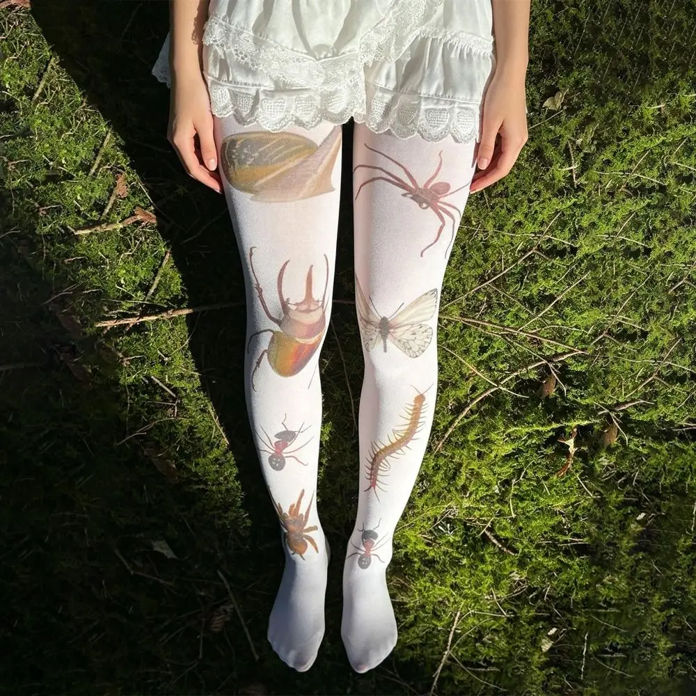 Y2K Velvet Pantyhose Medium Thickness Footed Design Women Printed Tights Regular Crotch Plus size Footed Tights Party Outfit