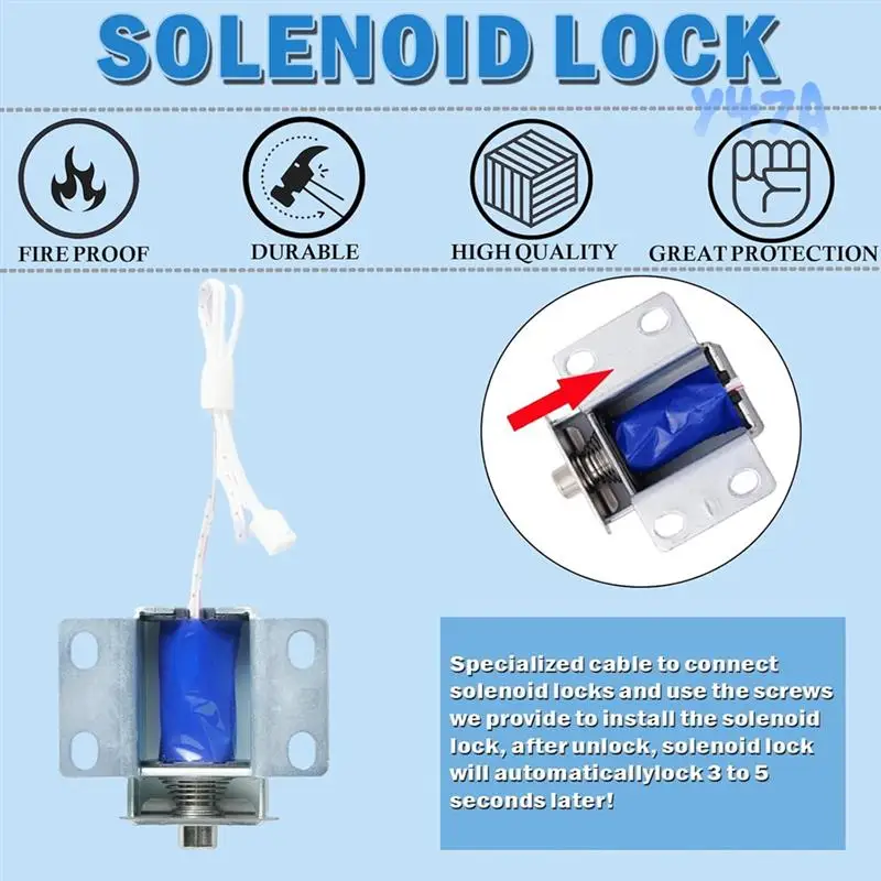 

Advanced Black Keypad Solenoid Electronic Lock For Home And Business Safe Box Replacement-Y47A