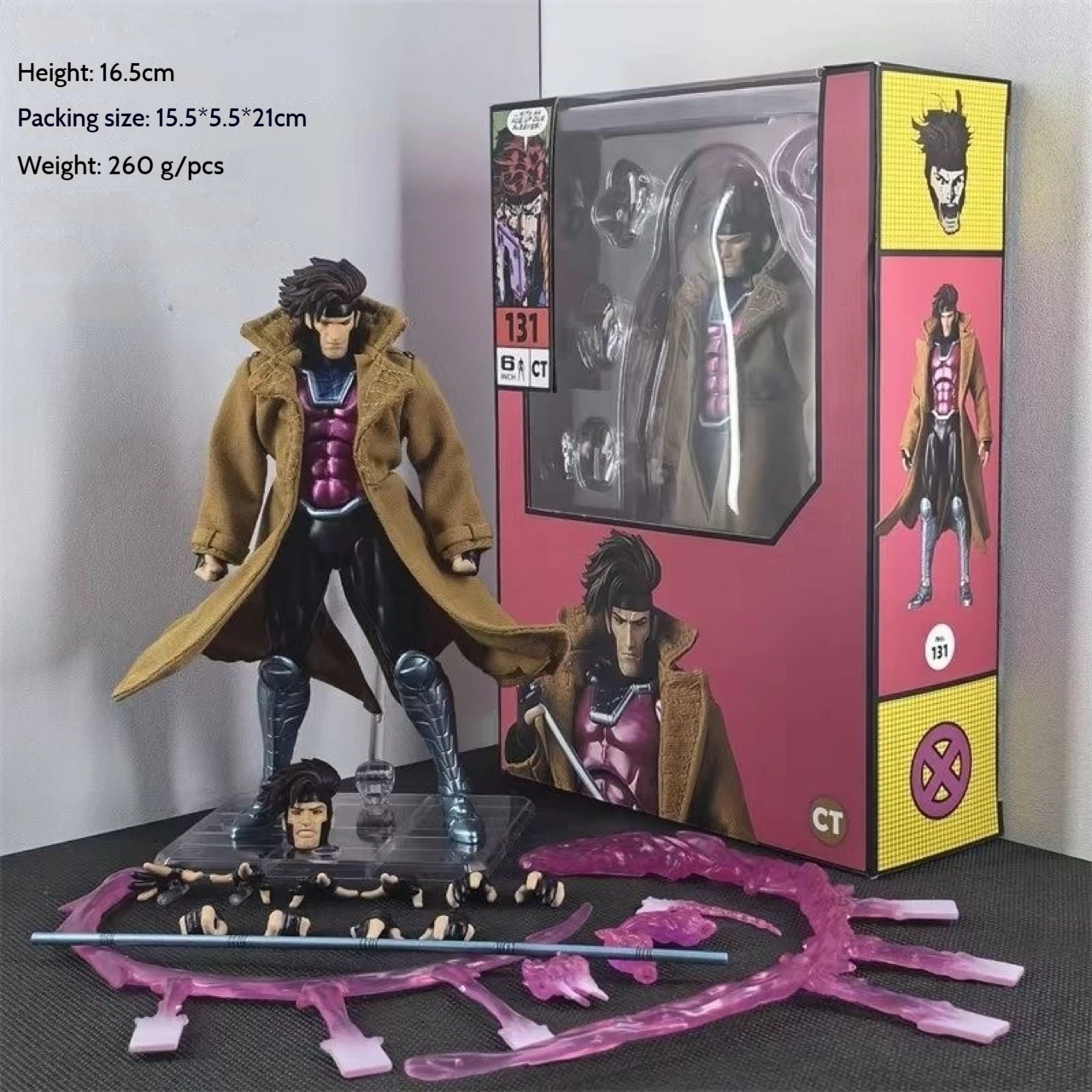 Em estoque ct brinquedos gambit figuras de ação mafex 131 x-men wolverine shf anime figura de ação estatueta estátua modelo brinquedos presente