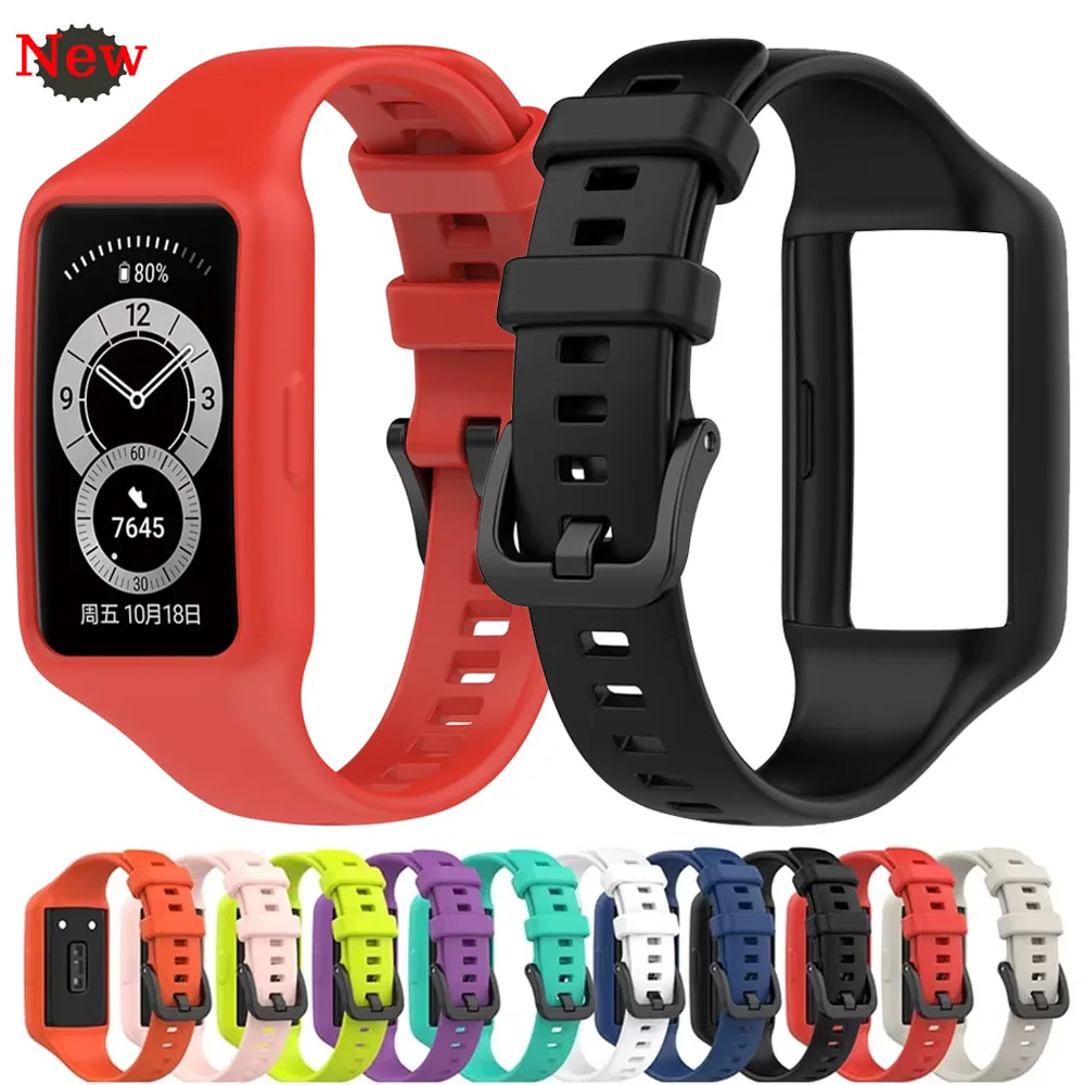 

Silicone Strap For Huawei Band 6 7 Breathable Replacement Wristband for Huwei Band 6 7 Watchband and Case Adjustable Bracelet