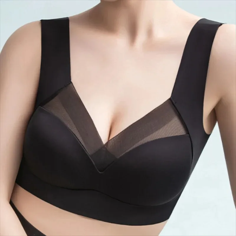 Women Lace Sport Bras Plus Size Seamless Bra Bralette Backless Lady Brassiere Vest Female Gathers Shock-Proof Wireless Top L-3XL