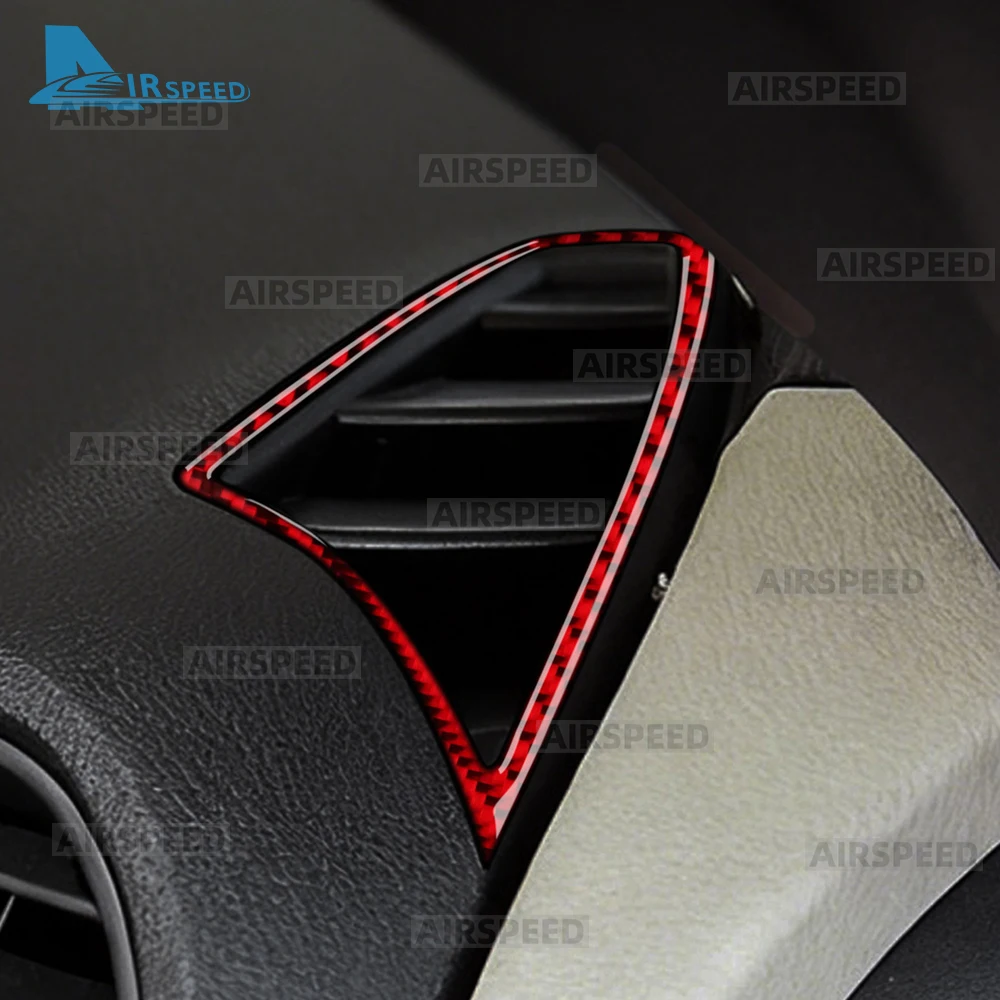 Real Soft Carbon Fiber Trim Sticker For Mercedes Benz SLK R171 2004 2005 2006 2007 2008 2009 2010 Air vent On Sides of Dashboard view 4