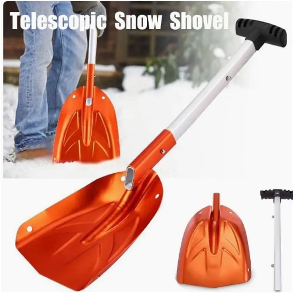 

Telescopic Shovel With Anti Slip Handle Bright Color Winter Snow Ice Shovel Outdoor Courtyard Home Garden Yard Cleaning Tool