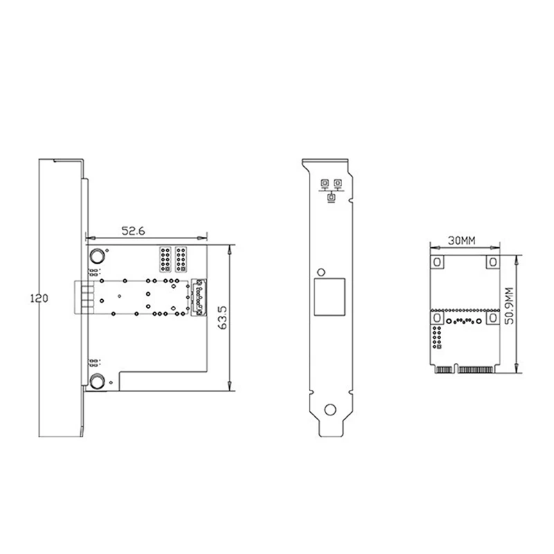 Single Optical Port Gigabit Network Card I210 Chip Mini Pcie Portable Ethernet Card As Shown Network Adapter Network Card