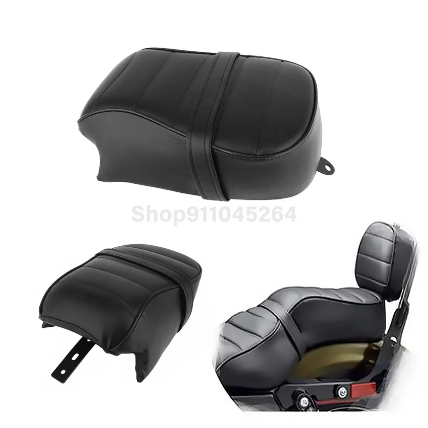 Motorcycle Black PU Leather Rear Passenger Seat Pillion Cushion For Harley Sportster Iron 883 XL883N 1200 XL1200NS 2016-2022