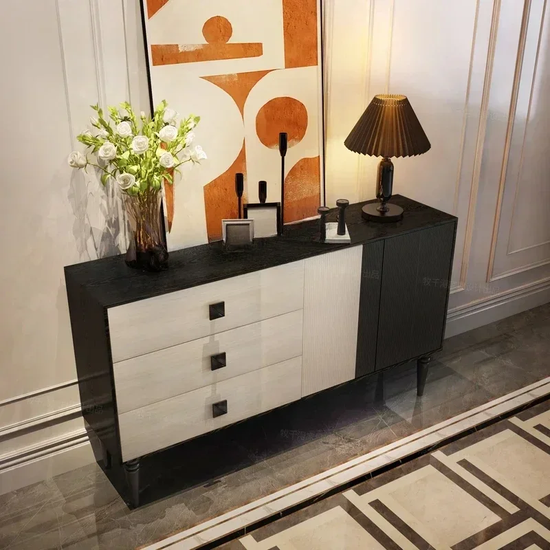 French Retro Entrance Cabinet Living Room Antique Style Corridor Decoration Locker