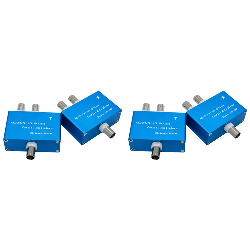 

4X 1080P AHD/CVI/TVI / 2CH HD Video Coaxial Multiplexer (2 Channel Video In One Coaxial Cable Transmission)