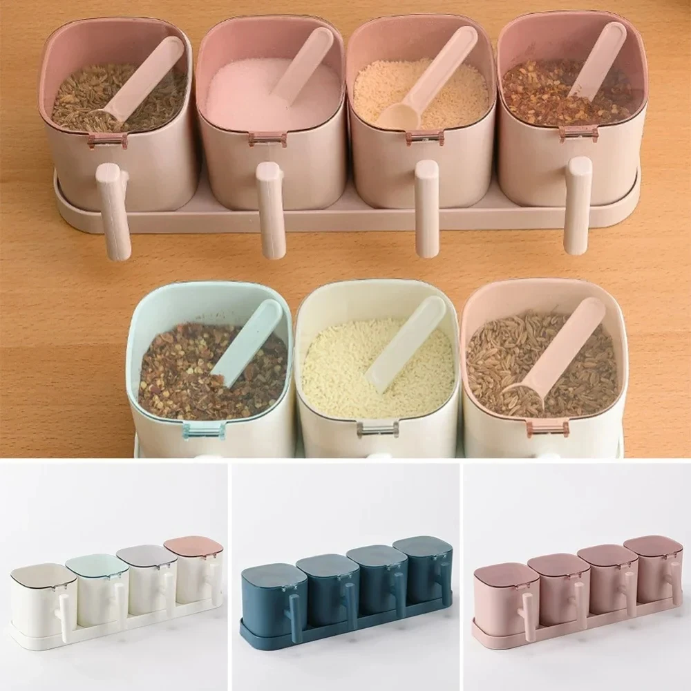 Pepper Sugar Bowl Salt Spice Shaker Storage Jars Seasoning Boxes Set Gadget Kitchen Accessories Organizer Condiment Container