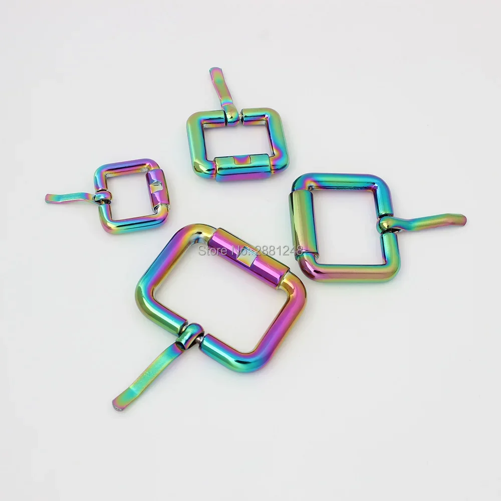 Rainbow 16mm 19mm 25mm 31 38mm polished turnbuckle pin buckle bags/belts rainbow buckles round slider buckle  tri glide