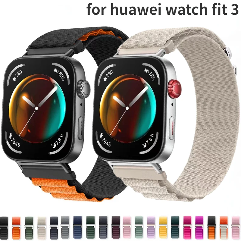 سوار معصم جيد التهوية لساعة هواوى ، إكسسوارات سوار رياضي ، حزام ألبين ، حزام نايلون حلقي ، Fit3 ، كوريا