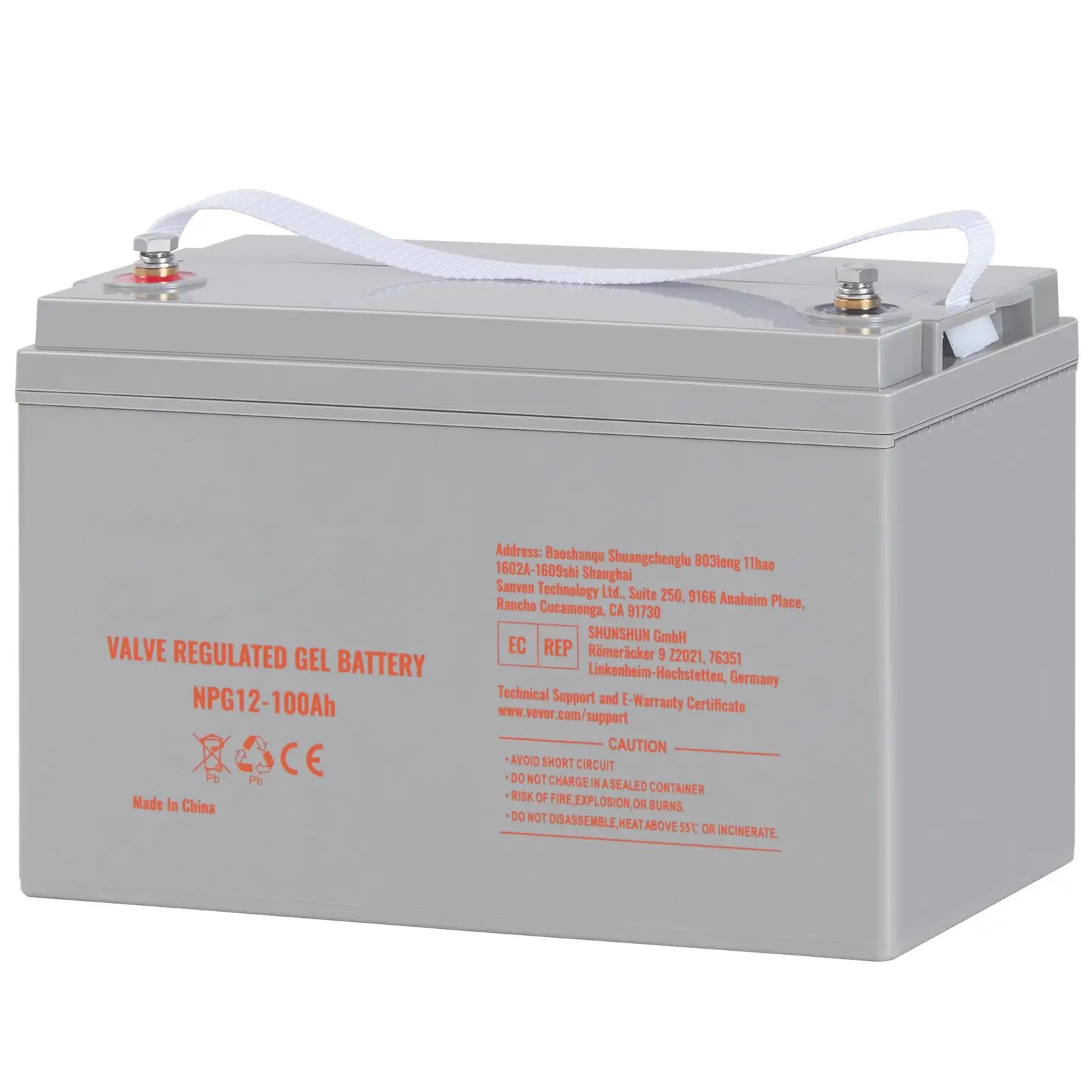 Deep Cycle Battery, 12V 100 AH, AGM Marine Rechargeable Battery, High Self-Discharge Rate 800A Current, for RV Solar Marine
