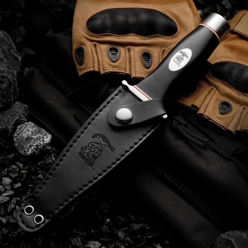 HUANGFU 5CR13MOV outdoor hunting knife high hardness outdoor knife fixed blade military rescue knife Bowie knives gift for men