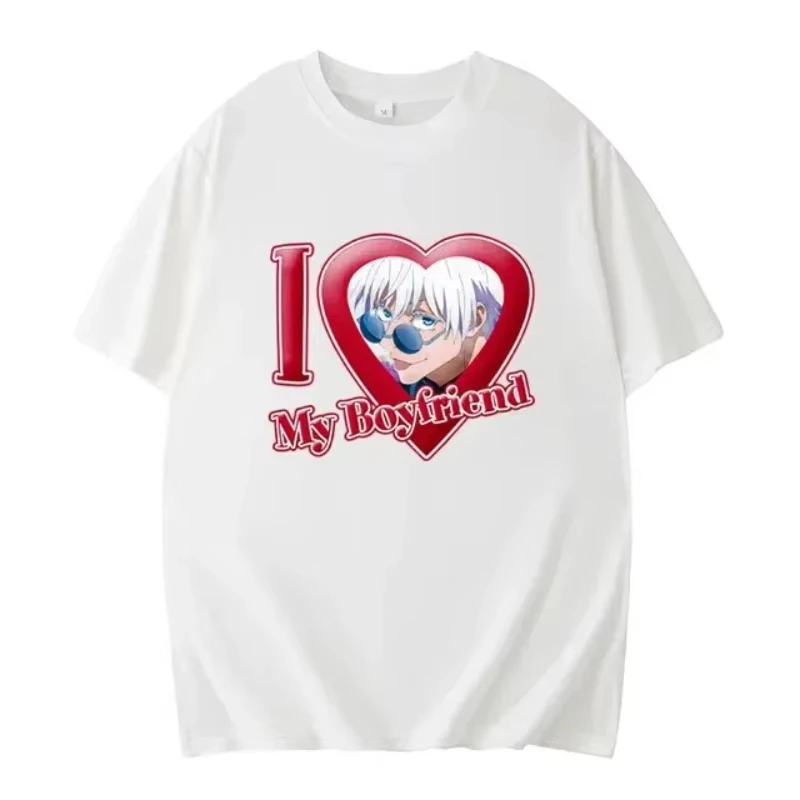 

Женская футболка с принтом «I Love My Boyfriend», летняя, с надписью, из хлопка, повседневная, свободного кроя, с аппликациями