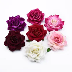 50PCS 10CM Big Roses Artificial Flower Home Decoration Christmas Wreaths Wedding Bridal Accessories Clearance Headwear Brooch
