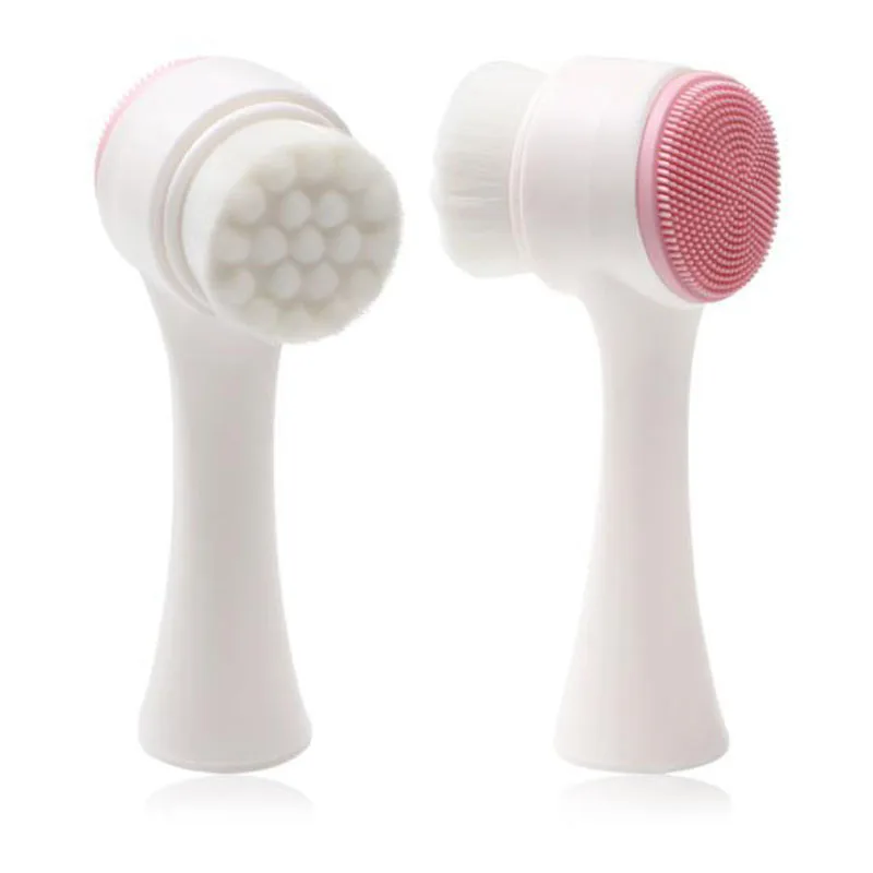 2 pièces ensemble pour le soin de la peau du visage Portable exfoliant nettoyage des Pores massage gommage nettoyant pour le visage propre brosse de lavage du visage