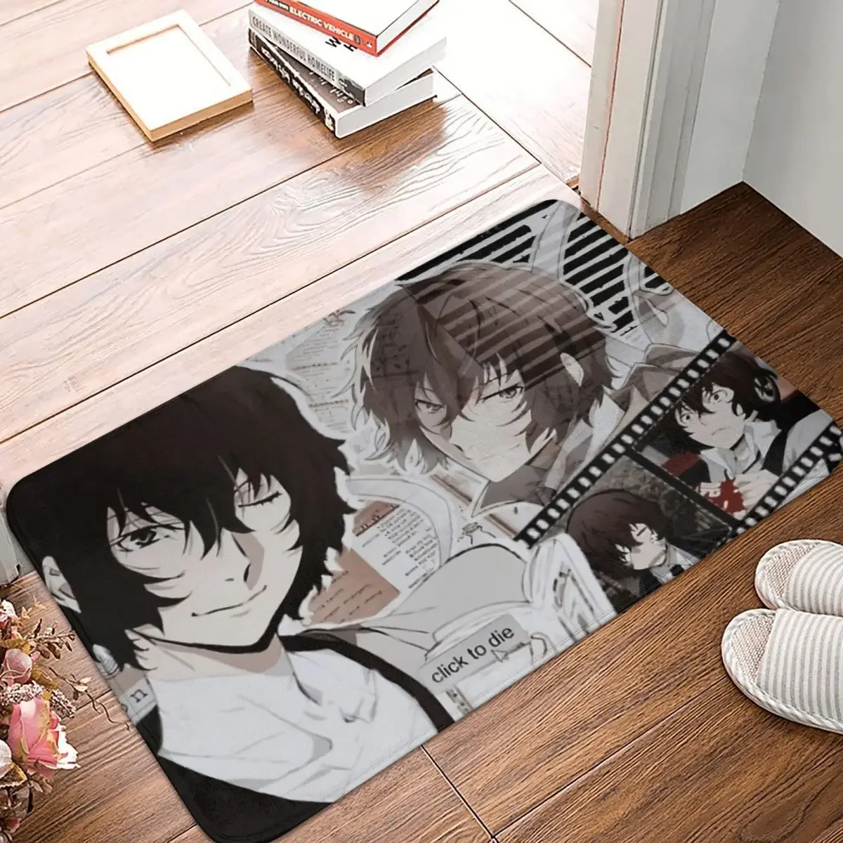 Bungo Stray Dogs Nakajima Atsushi Anime Dazai Osamu Non-Slip Carpet Aesthetic Doormat Living Room Bathroom Mat Welcome Decor Rug