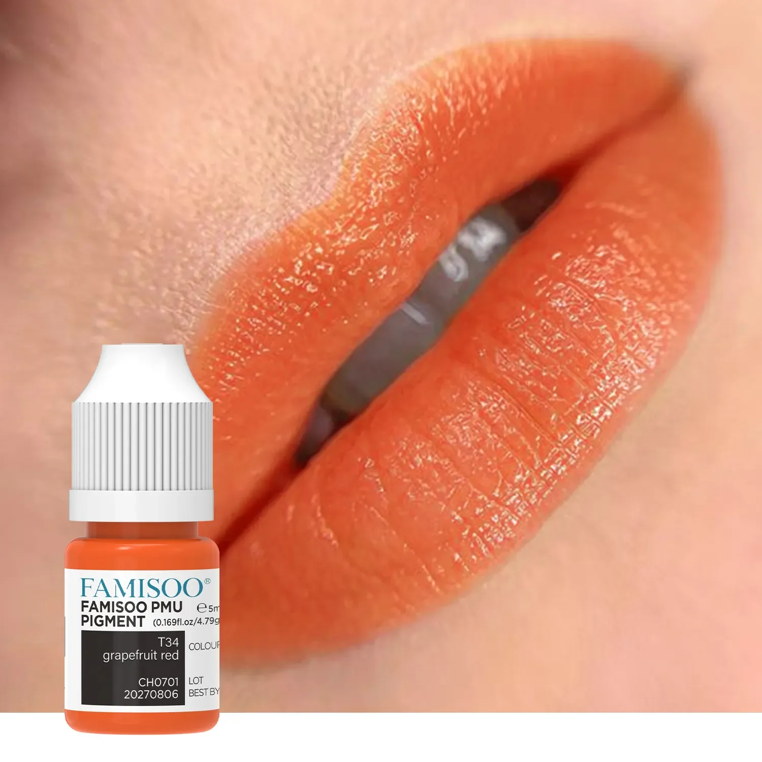 FAMISOO 5ML Lips Tattoo Inks Permanent Makeup Pigment Tattoo Microblading Paint Ink For Semi Permanent Lips Tint Makeup Supplies