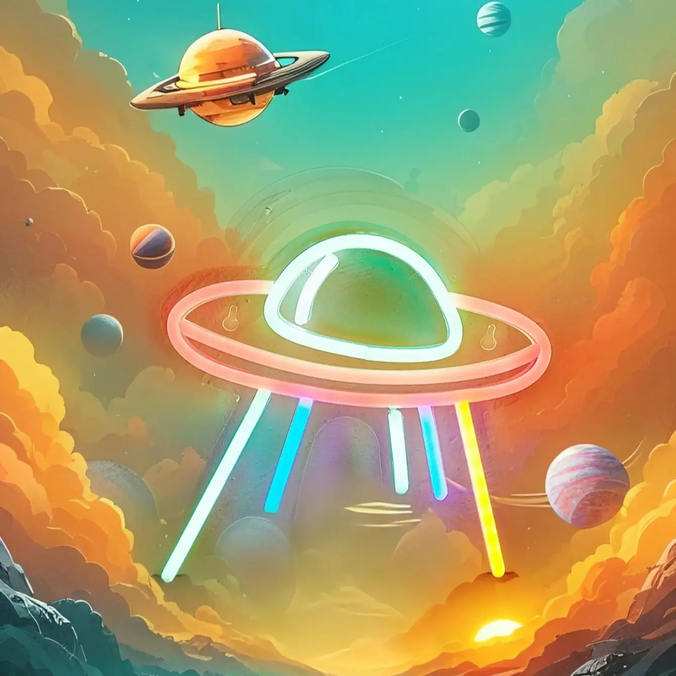 

Светодиодная неоновая лампа Chi-buy LED Neon UFO с питанием от USB, ночник, подходит для спальни, свадьбы, игровой комнаты, в качестве подарка.