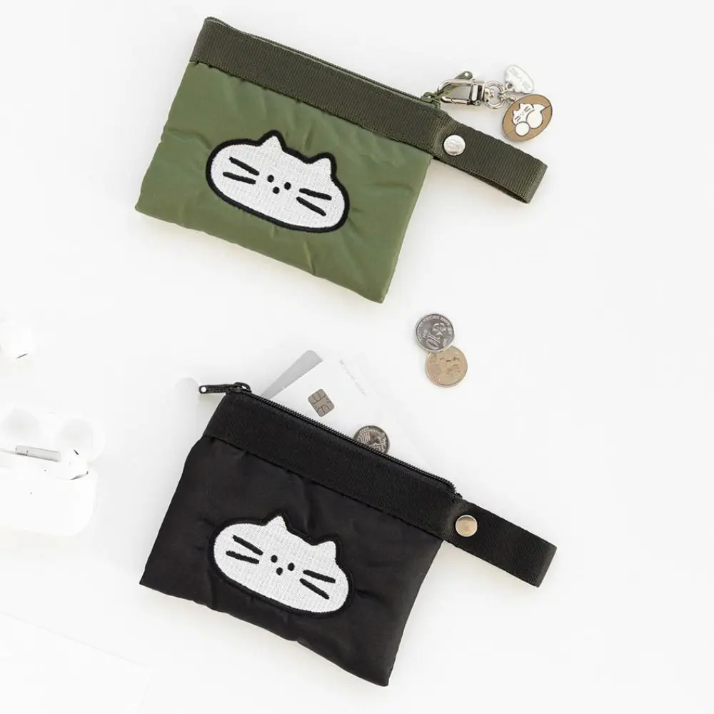 Fashion Nylon Coin Purses Cute Cat Hanging type Card Bag Cartoon Small Purses Creative Gift