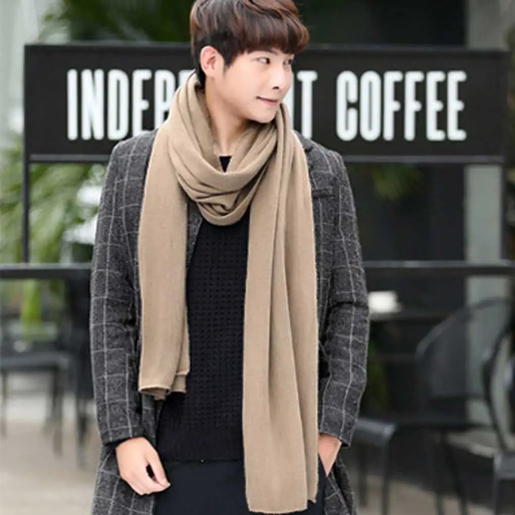 Scarves Cashmere-like Long Shawl Wraps Solid Knitted Fashion Headscarf