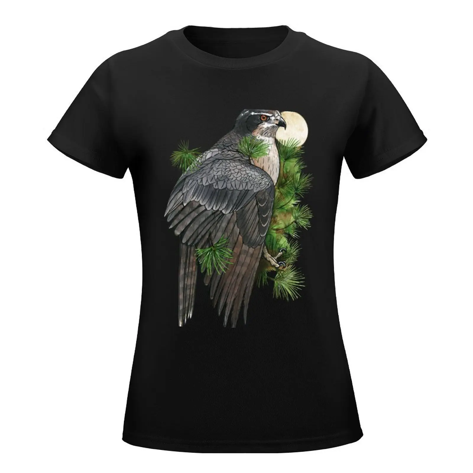 Northern Goshawk in Pines T-Shirt customs graphics plus size tops sublime luxury designer clothing Women