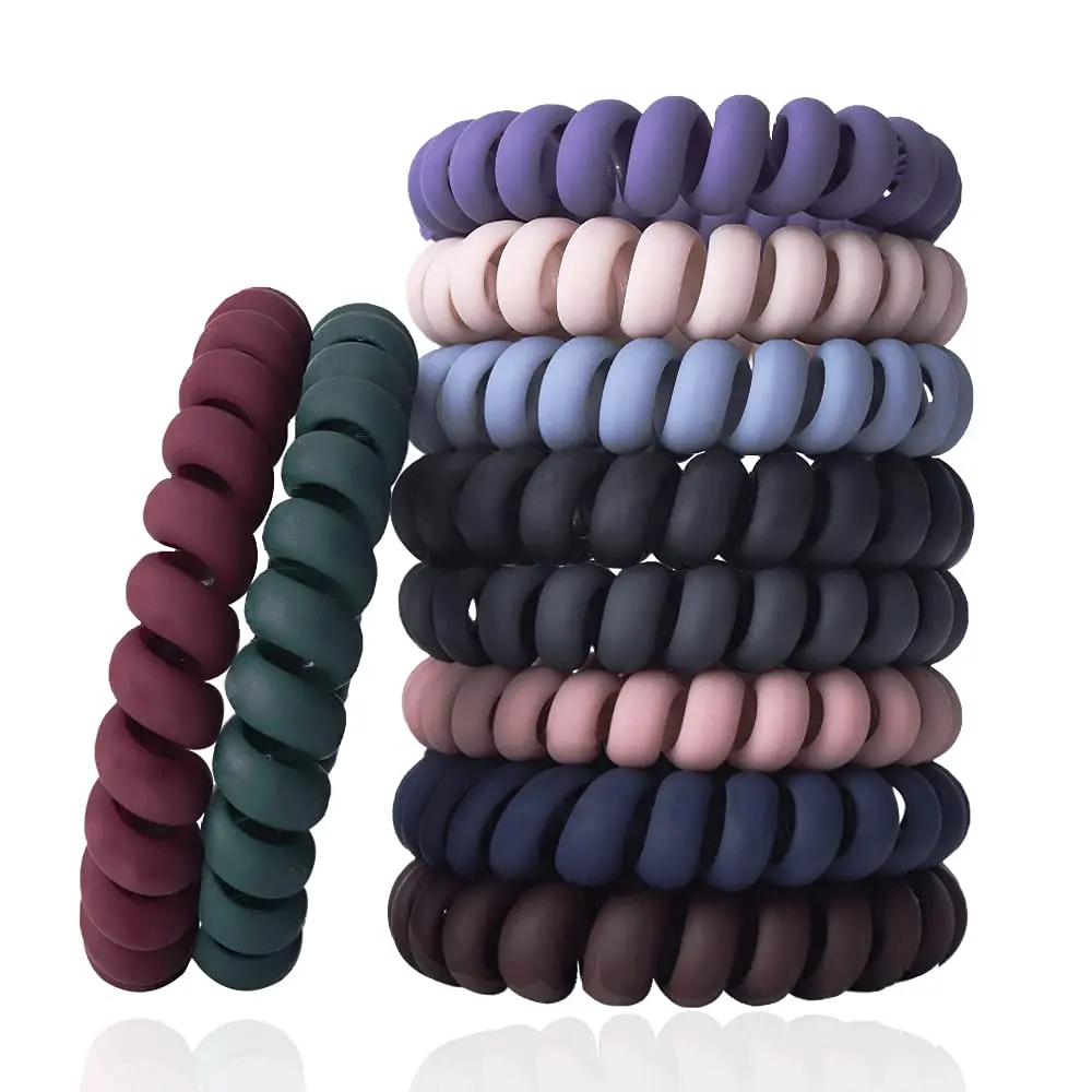 Colorful Spiral Hair Ties Matte Elastic Traceless Hair Ties Phone Cord Hair Rope Hair Accessories For Women