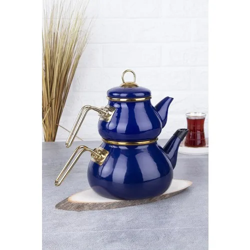 Acar Qualita Roly & poly Enamel Teapot-Navy Blue